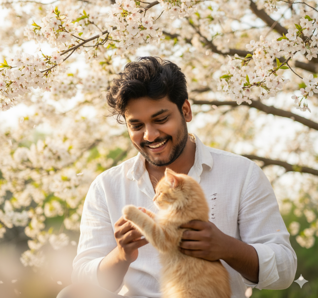 Cat & Blossom Joy DSLR AI Image Prompts For Boys Cat & Blossom Joy DSLR AI Image Prompts For Boys