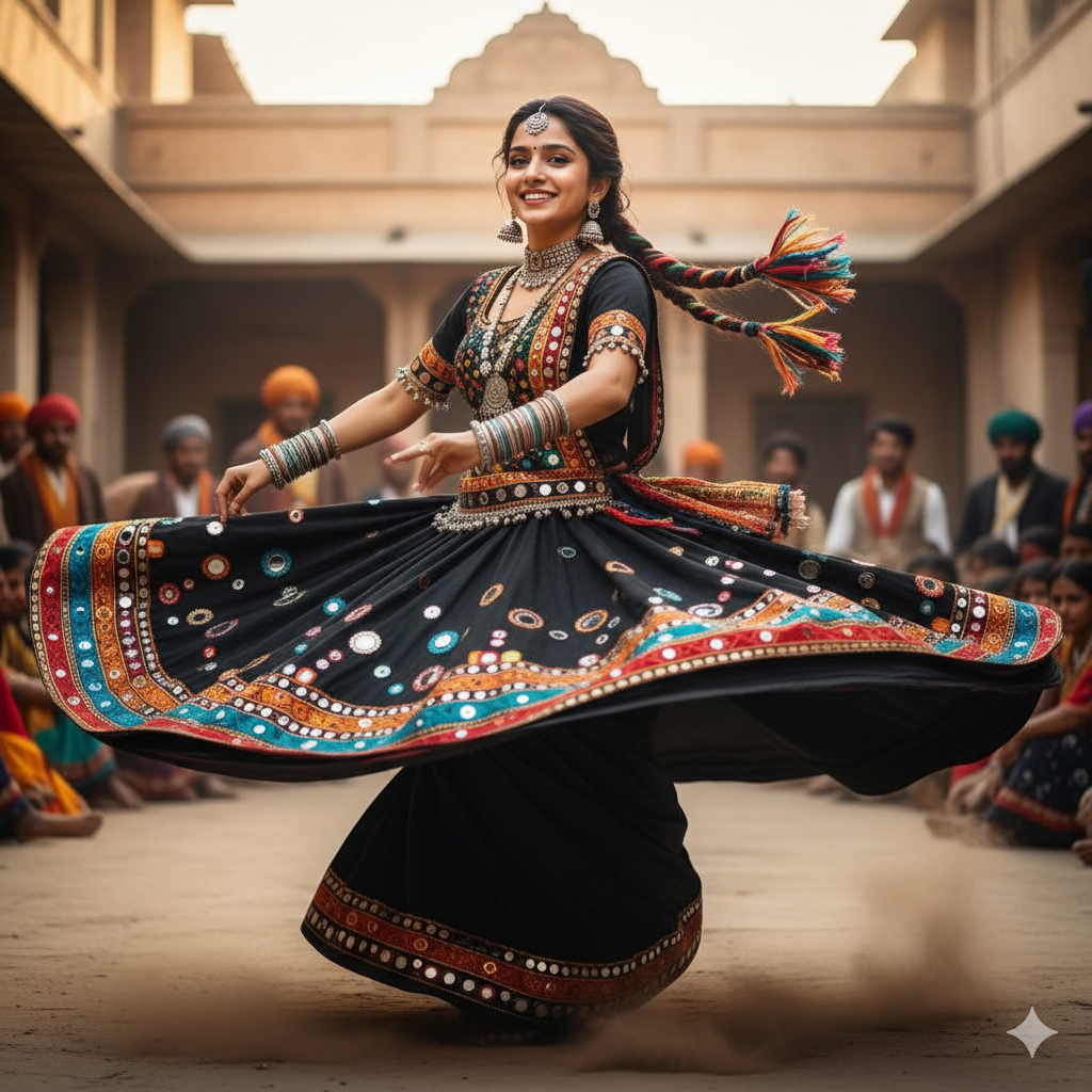 Kalbeliya Dancer In Motion Gemini AI Cinematic Portrait Prompts Kalbeliya Dancer In Motion Gemini AI Cinematic Portrait Prompts