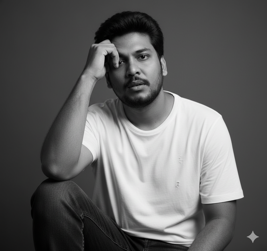 Monochrome Contemplation Cinematic Introspective Portrait