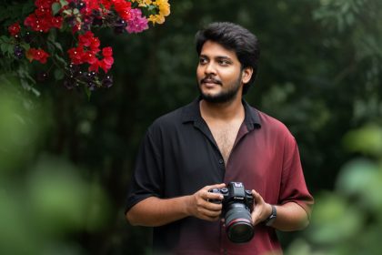 Cinematic Dark Green Portrait With Bougainvillea Frame AI Prompt