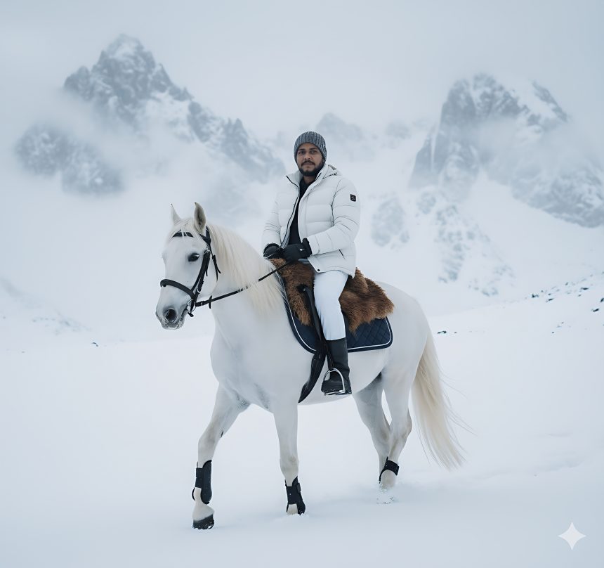 Winter Horse Riding AI Image Prompts