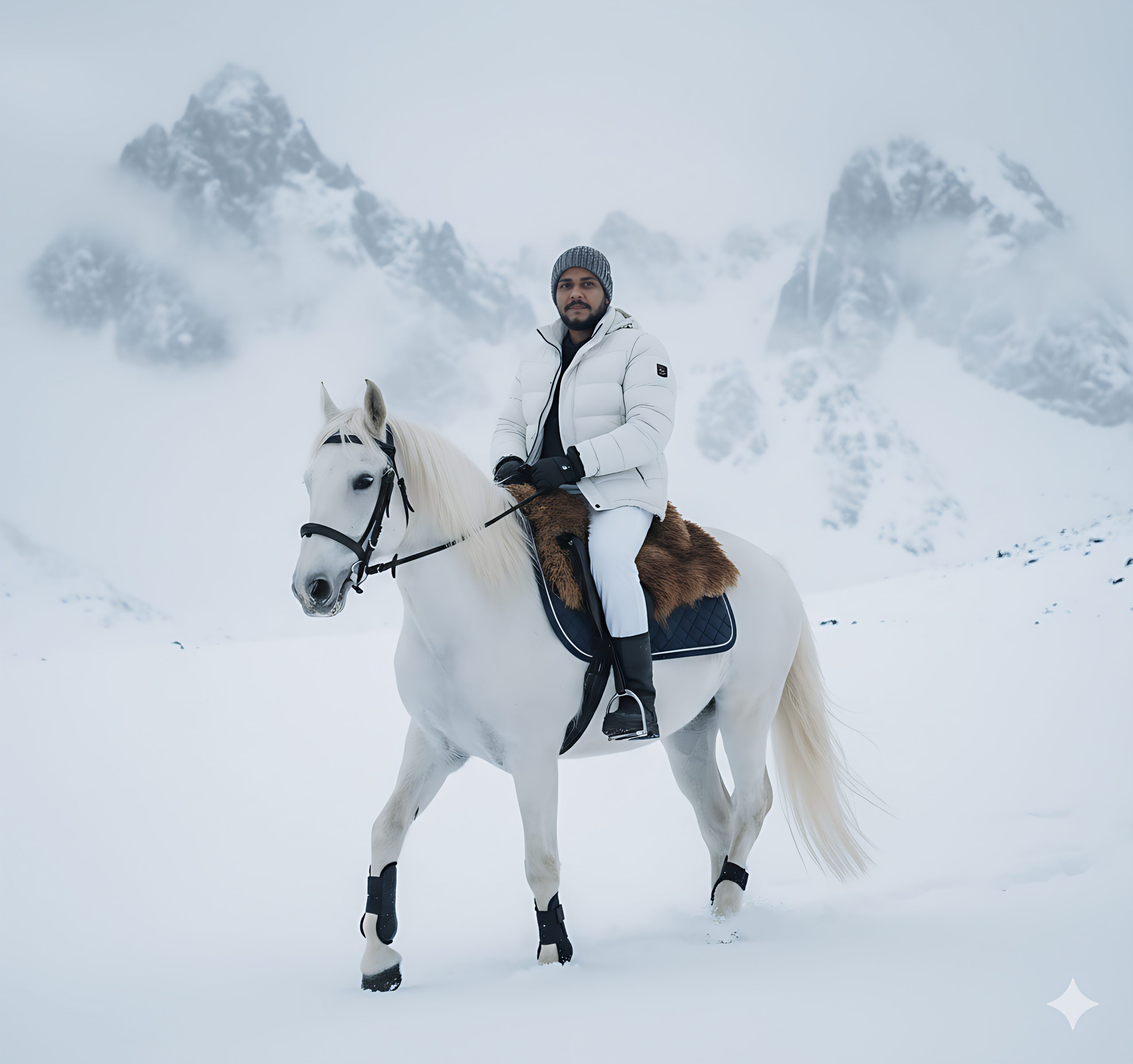 Winter Horse Riding AI Image Prompts