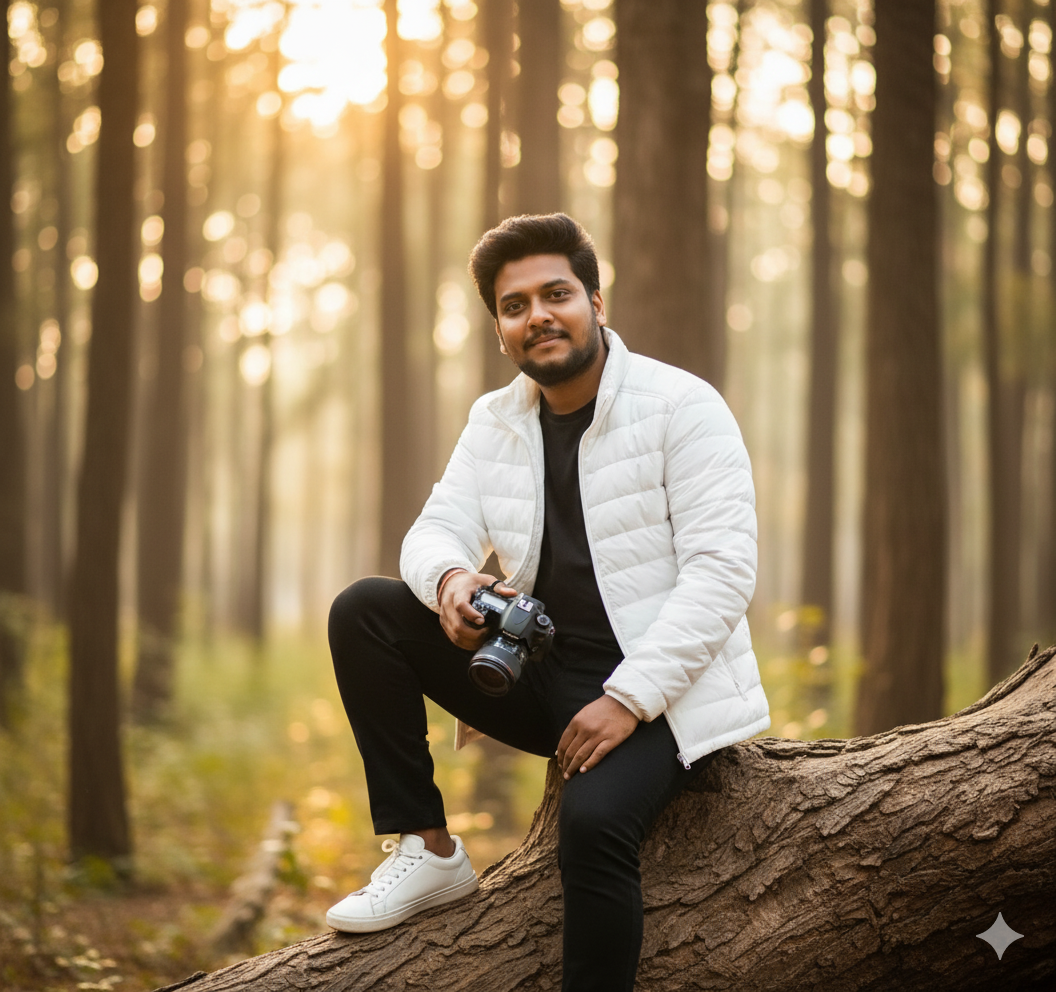Youthful Forest Portrait with DSLR & Natural Glow